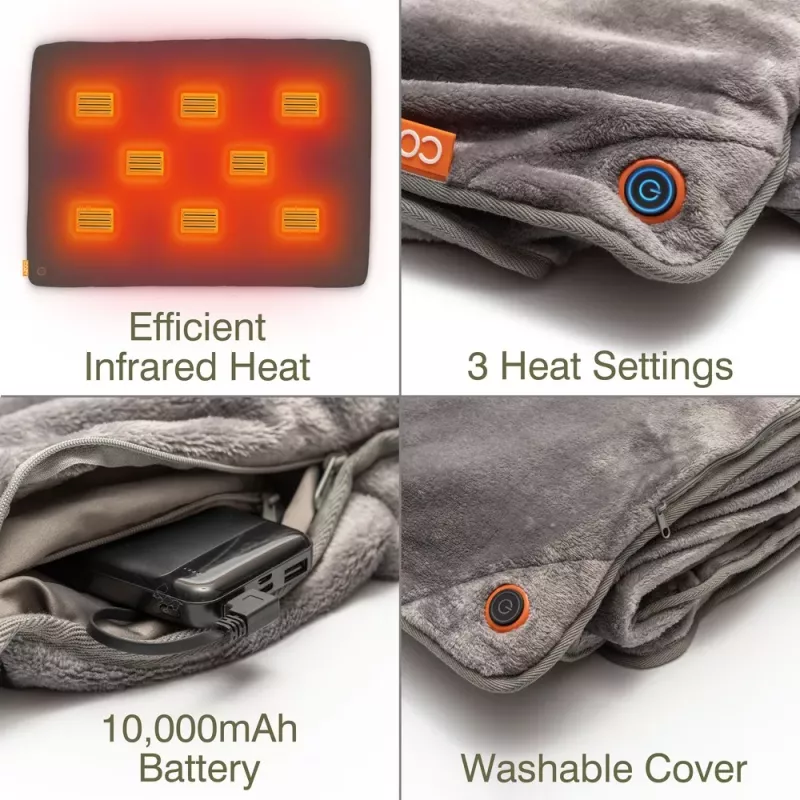 Bodi-Tek BT-BLHT-EU/1.0 COZY Snuggle Blanket manta eléctrica 130 x 160 cm, gris