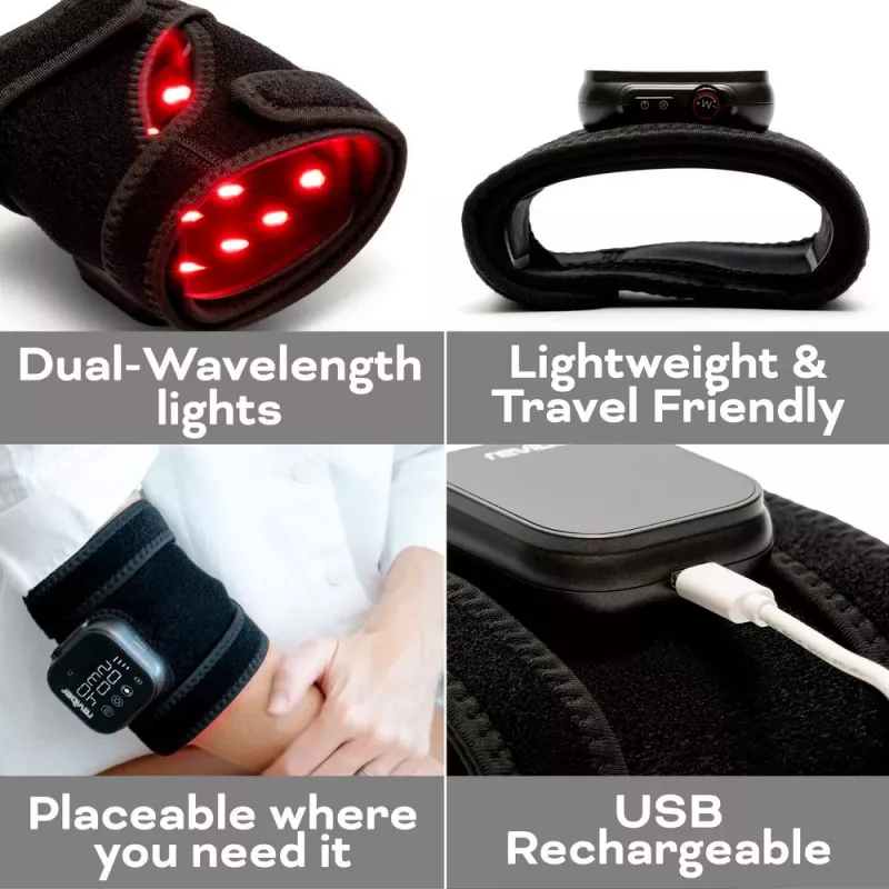 Reviber RV-MATP-EU Manta de fototerapia infrarroja - 660nm y 850nm, 120 LEDs, neopreno flexible