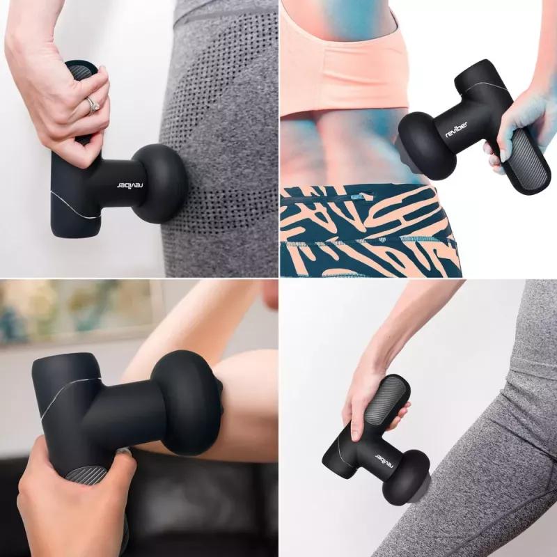 Reviber RV-MABS-EU/1,0 masajeador muscular Shiatsu con calor infrarrojo, 8 nodos, 3 velocidades, negro
