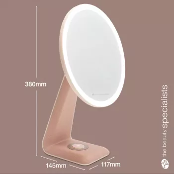 RIO MMDL-EU/1,0 espejo de maquillaje High Performance - doble cara aumento 1x/5x, luz diurna LED, sensor táctil regulable, cromo