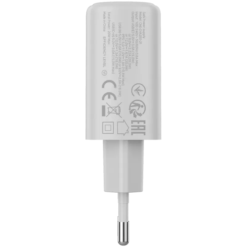CANYON OnCharge 200 20W 1xPD 1xQC EU Blanco Cargador de pared