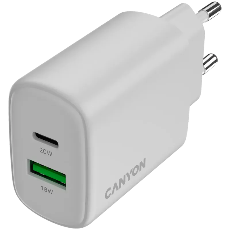 CANYON OnCharge 200 20W 1xPD 1xQC EU Blanco Cargador de pared