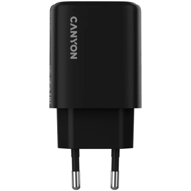 CANYON OnCharge 200 20W 1xPD 1xQC Cargador de pared EU negro