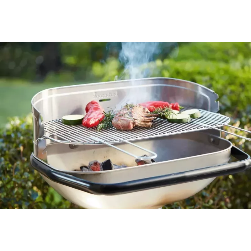 Barbecook Loewy 55 SST Barbacoa de carbón, 59,8 x 35,4 x 101 cm, parrilla de acero inoxidable, Negro