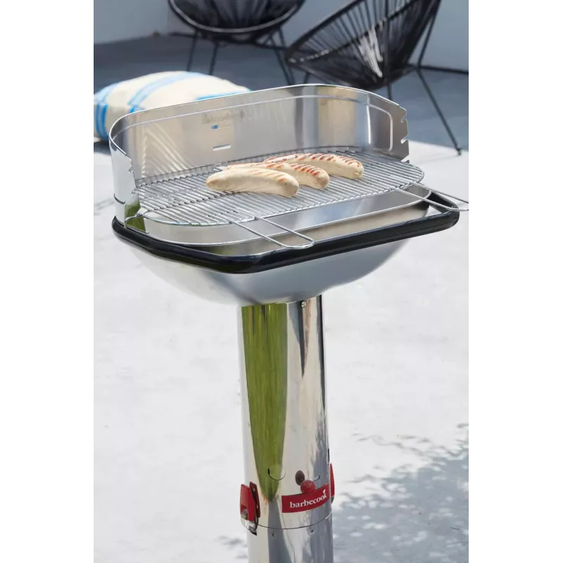 Barbecook Loewy 55 SST Barbacoa de carbón, 59,8 x 35,4 x 101 cm, parrilla de acero inoxidable, Negro