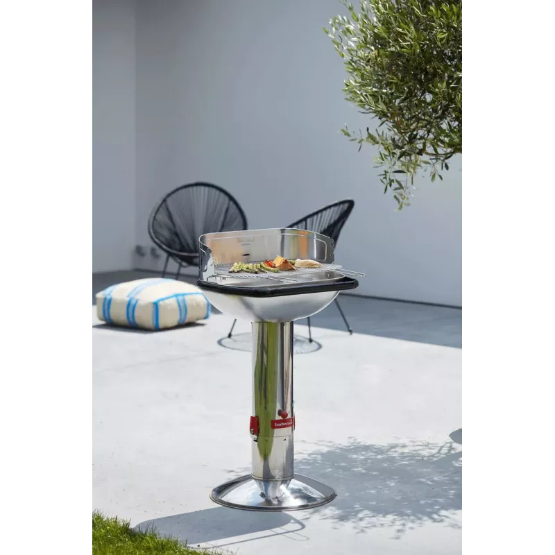 Barbecook Loewy 55 SST Barbacoa de carbón, 59,8 x 35,4 x 101 cm, parrilla de acero inoxidable, Negro