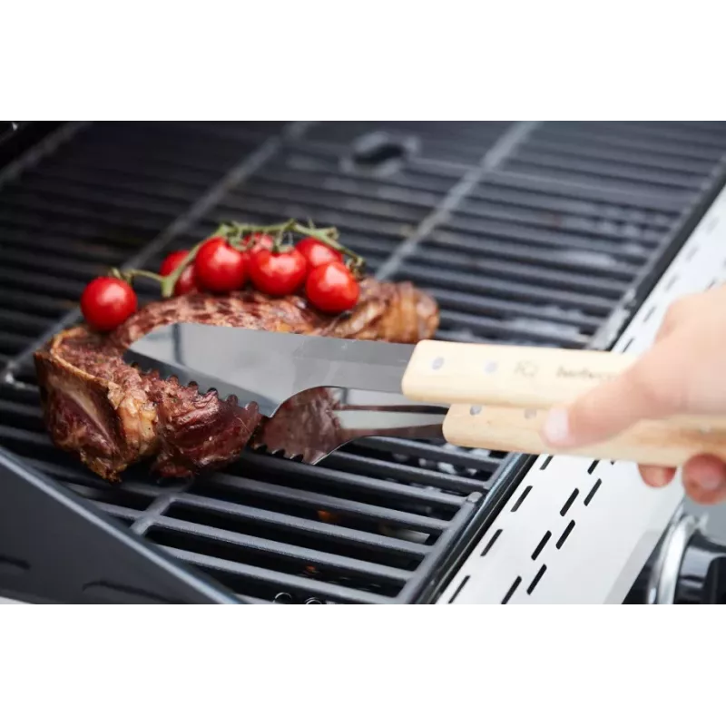 Pinzas Barbecook Luxury FSC, 40 cm, acero inoxidable y madera