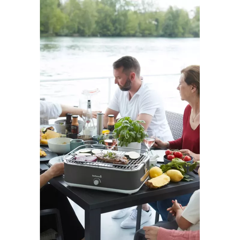 Barbacoa eléctrica de mesa Barbecook E-Carlo 2500 W Midnight Grey