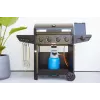 Barbacoa de gas Barbecook Luca 412 con mueble inferior y quemador lateral, 145,4 x 60,3 x 112,3 cm, negro