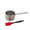 Set de olla para salsa de acero inoxidable con pincel para marinar Barbecook 10,5 x 7,5 x 23 cm BC-ACC-7211