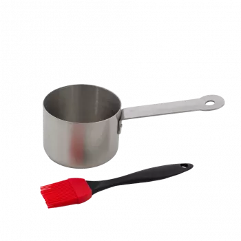Set de olla para salsa de acero inoxidable con pincel para marinar Barbecook 10,5 x 7,5 x 23 cm BC-ACC-7211