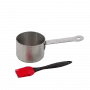 Barbecook salsera de acero inoxidable con juego de pinceles para pincelar 10,5 x 7,5 x 23 cm BC-ACC-7211