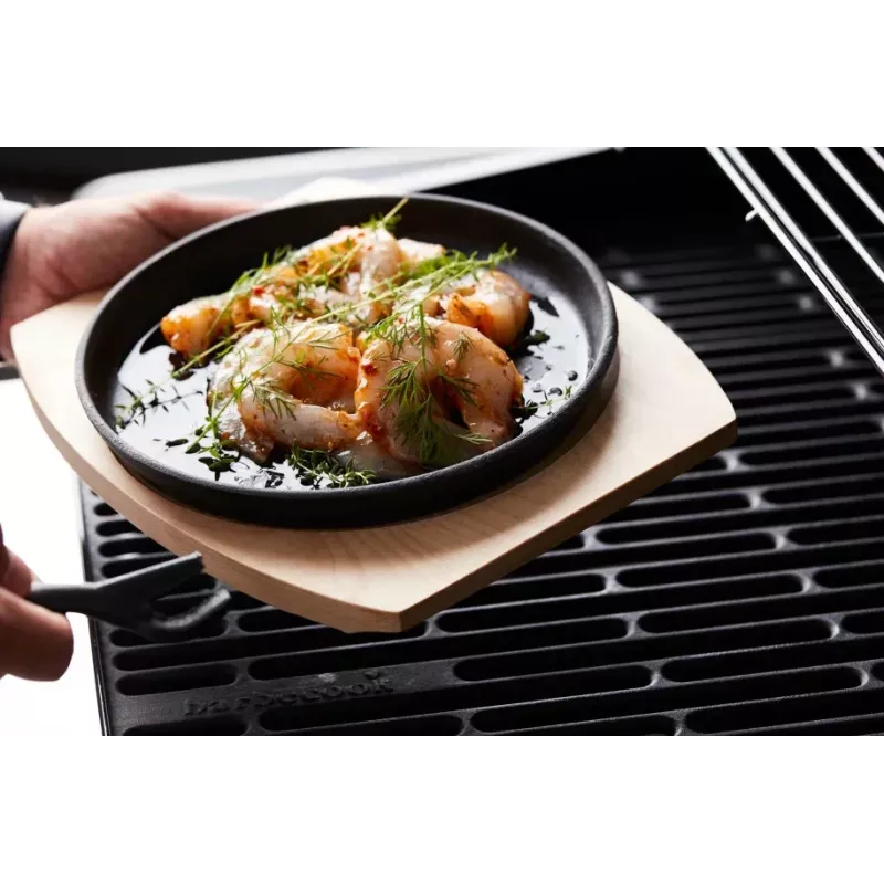 Barbecook sartén para parrilla de hierro fundido con salvamanteles de bambú (2 piezas) BC-ACC-7420