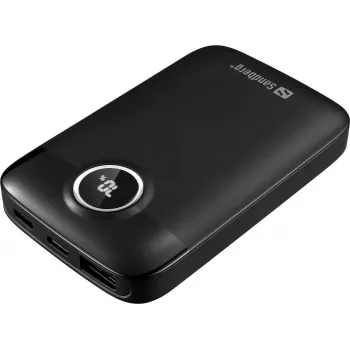 SANDBERG batería externa 5000 mAh 20W carga rápida USB-C PD QC 3.0 negra