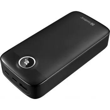 SANDBERG batería externa 20000 mAh 20W carga rápida USB-C PD QC 3.0 negra
