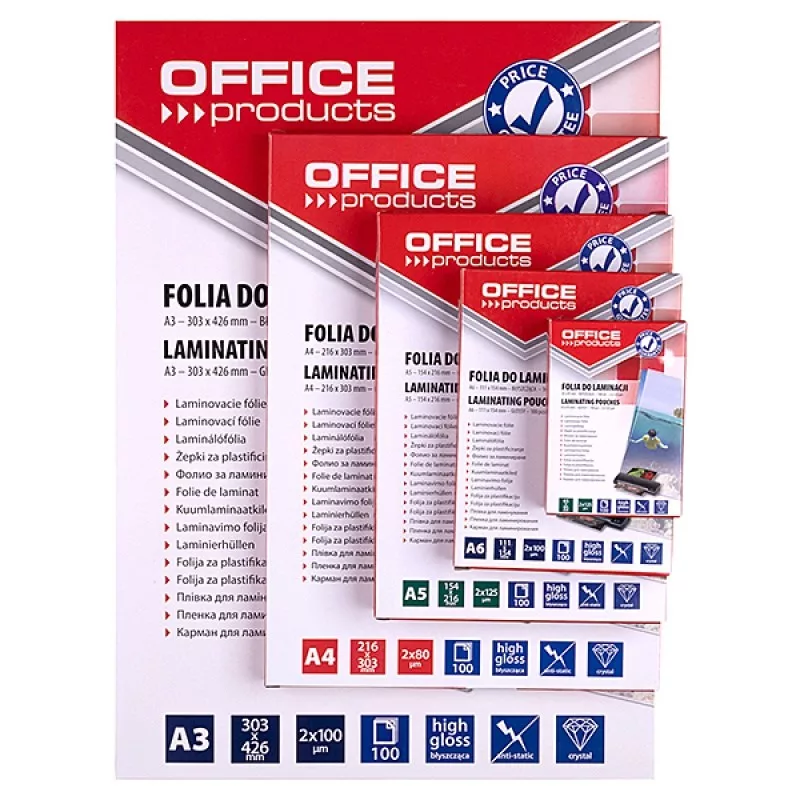 PBS CONNECT OFFICE PRODUCTS funda de laminar A4 2x80 micras brillante 100 hojas transparente