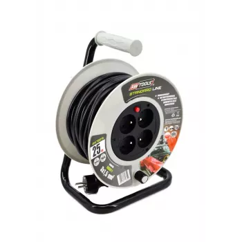 AWTOOLS Alargador con carrete estándar 50m 3x1,5mm 16A/3680W