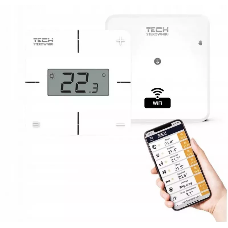 TECH Sterowniki T-2x Wi-Fi controlador de ambiente inalámbrico, blanco
