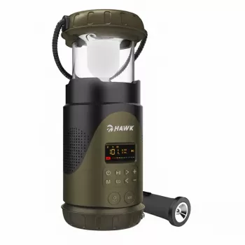 Hawk HWRDI430GN radio solar con dinamo y linterna
