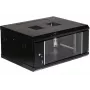 EPRADO-R19-4U/450-BLUE armario de pared 19 inch 4U, azul (RAL 5012), 450 mm de profundidad, capacidad de carga 60 kg, puerta de vidrio templado