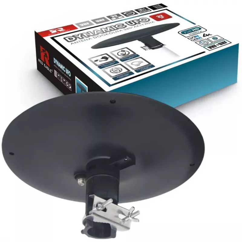 OPTICUM RED Opticum DVB-T Dynamic UFO-360 Antena exterior omnidireccional activa negra