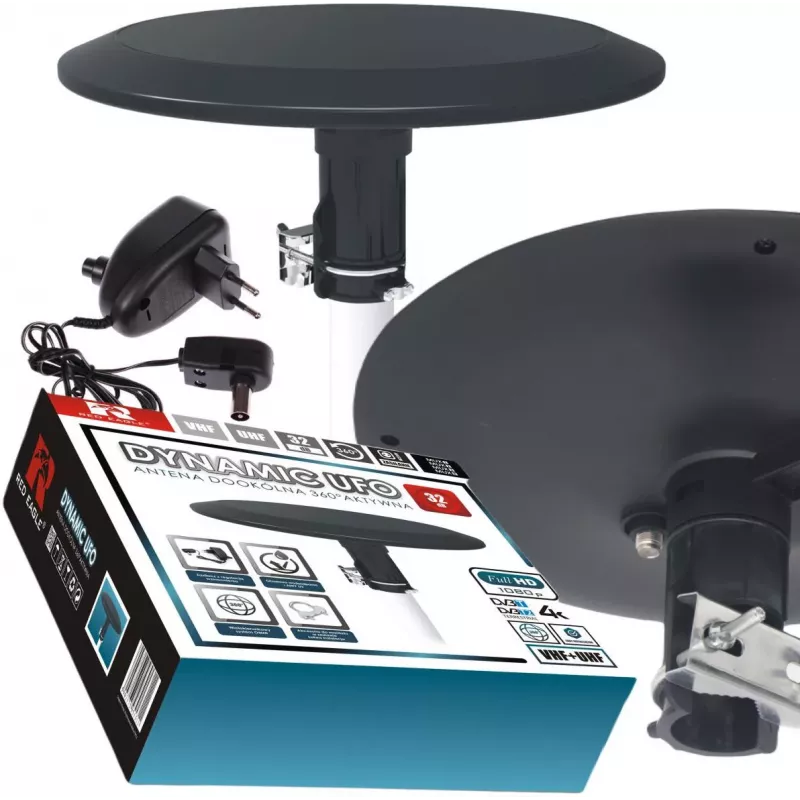OPTICUM RED Opticum DVB-T Dynamic UFO-360 Antena exterior omnidireccional activa negra