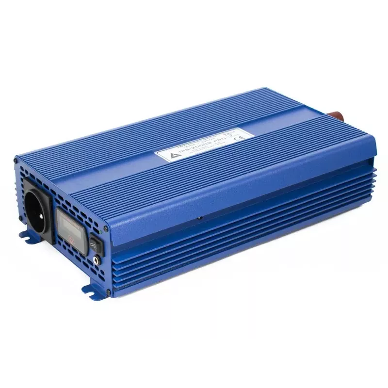 AZO Digital Convertidor de tensión de onda senoidal pura 24 VDC / 230 VAC ECO MODE SINUS IPS-2000S PRO 2000W