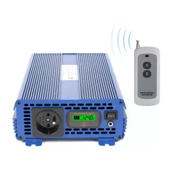 AZO Digital Convertidor de tensión de onda senoidal pura 24 VDC / 230 VAC ECO MODE SINUS IPS-2000S PRO 2000W