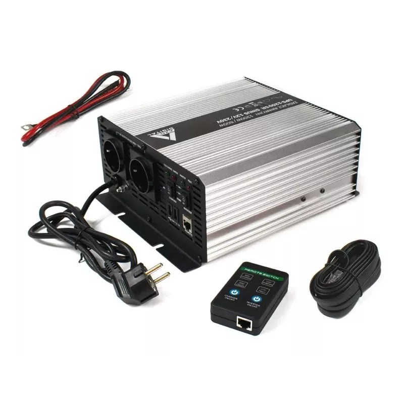 AZO Digital 12V UPS-1200SR SAI línea interactiva 1200VA/600W onda senoidal pura 12V/230V