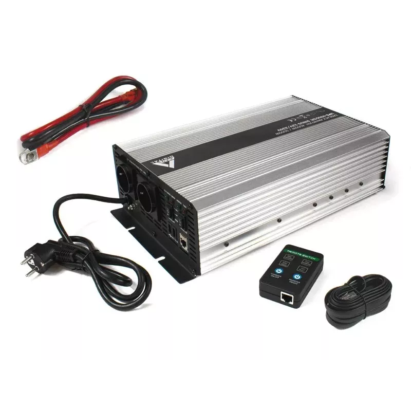 AZO Digital USV-4000SR Sistema de alimentación ininterrumpida 4000VA/2000W onda senoidal pura 12V DC a 230V AC SAI línea interactiva con AVR