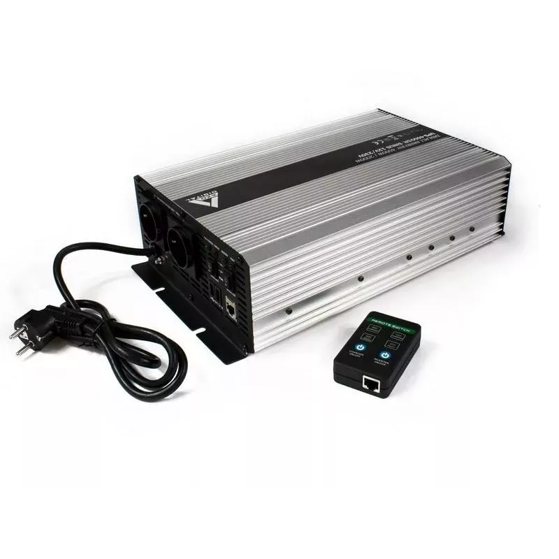 AZO Digital USV-4000SR Sistema de alimentación ininterrumpida 4000VA/2000W onda senoidal pura 12V DC a 230V AC SAI línea interactiva con AVR