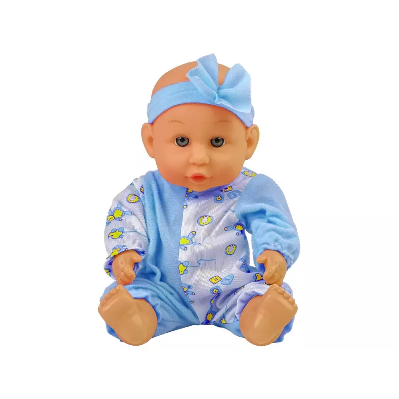 LEAN TOYS Muñeca bebé azul orinal bebe hace pipí 24 cm