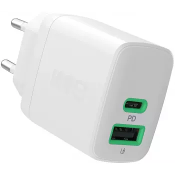 Cargador Green Cell PowerSource Duo30 30W USB-C y USB-A blanco
