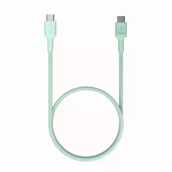 Cable Green Cell PowerStream USB-C a USB-C 100W verde menta 0,3m
