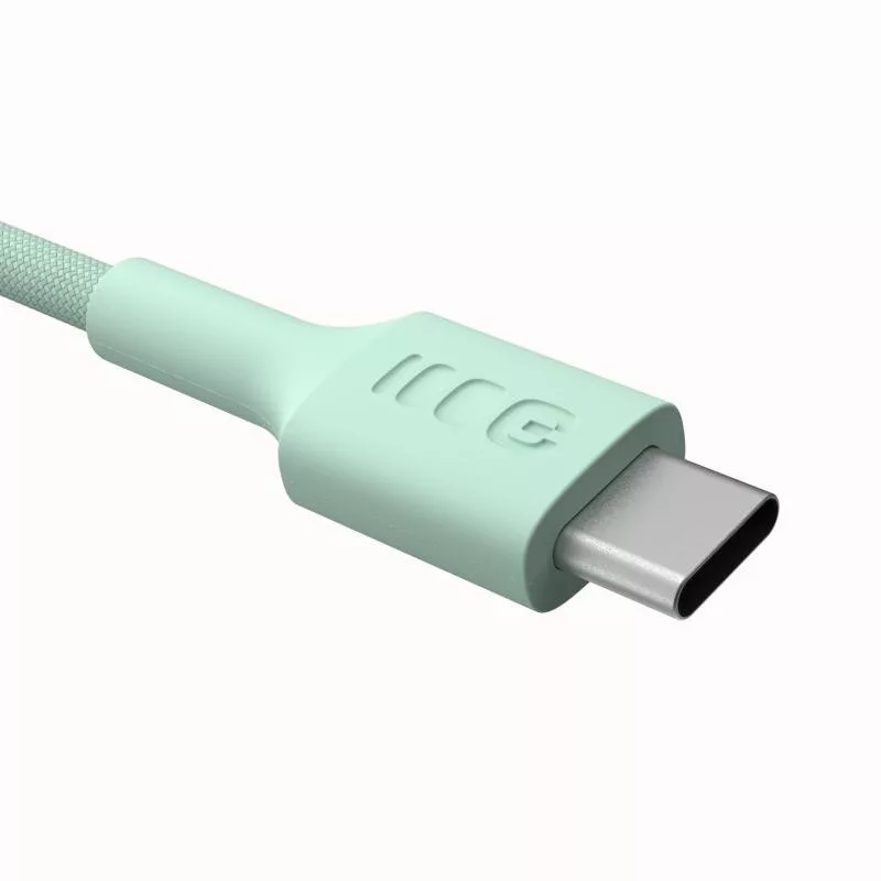 Cable Green Cell PowerStream USB-C a USB-C 100W verde menta 0,3m