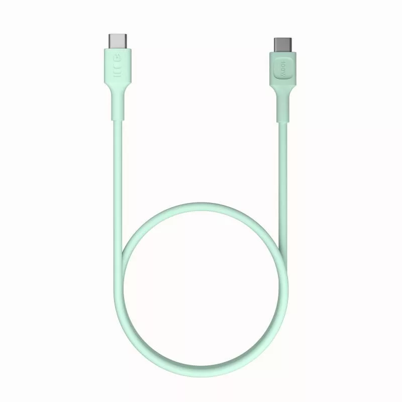 Cable Green Cell PowerFlex Fast Charging USB-C a USB-C 100W 2m verde menta