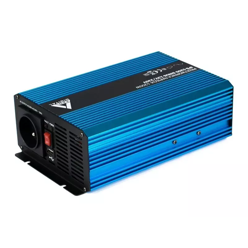 AZO Digital Inversor de onda senoidal pura 12 VDC / 230 VAC 1200W IPS-1200S