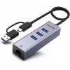 Hub USB-C UNITEK 4 en 1 Ethernet 3 x USB-A 5 Gbps con adaptador USB-A