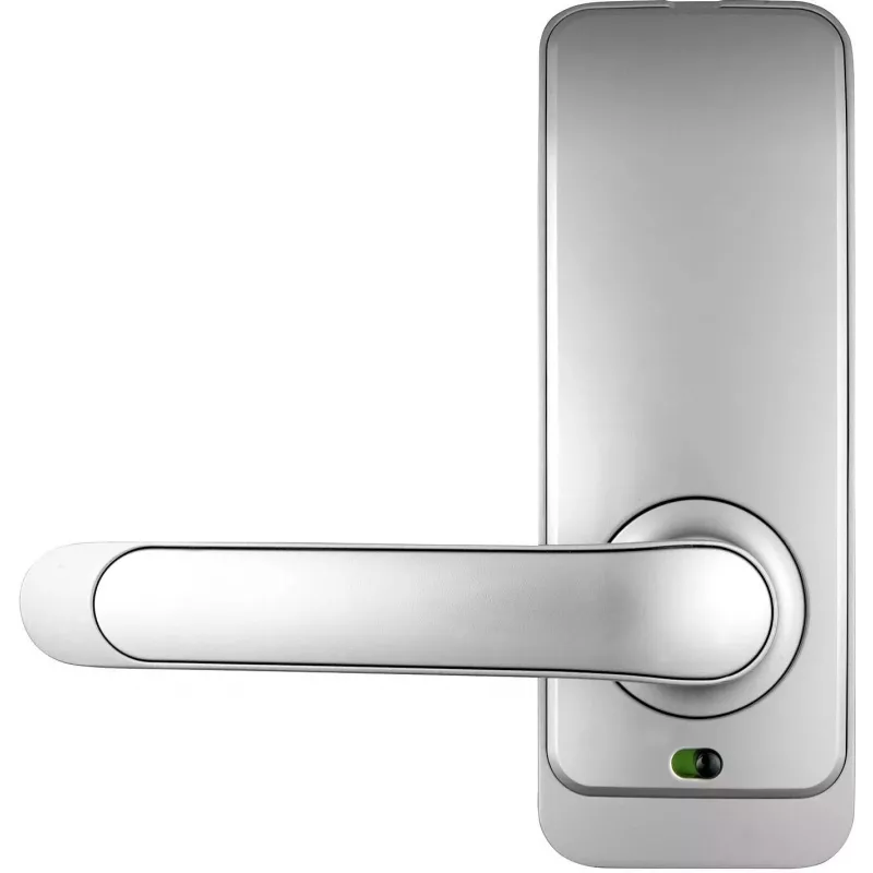 EURA ELH-01H4 manilla de acceso plateada con huella dactilar, RFID, PIN, Bluetooth