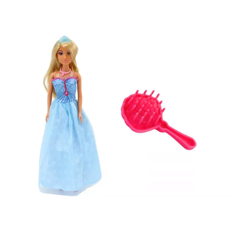 Muñeca LEAN TOYS Anlily princesa sirena vestido azul con cepillo