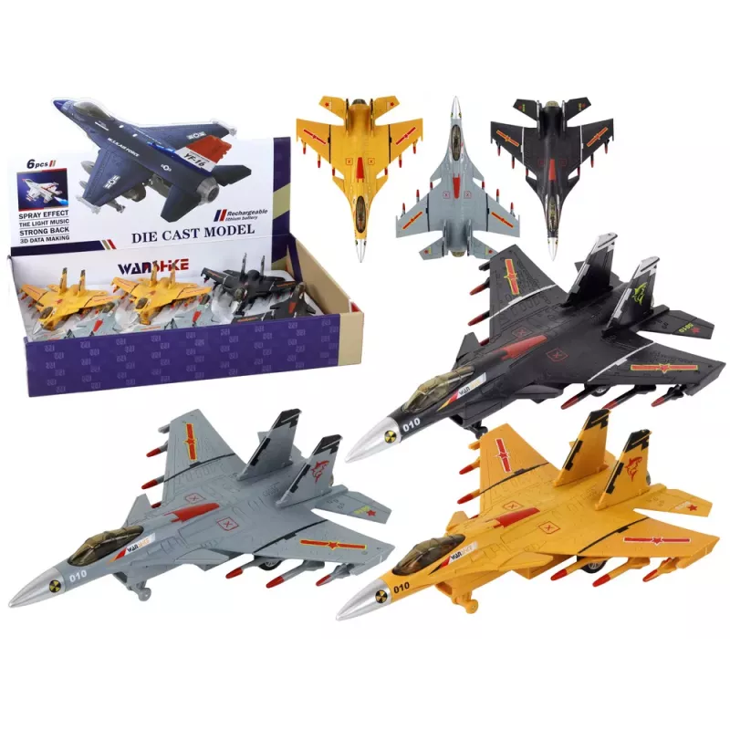 Maqueta de avión con propulsión por fricción LEAN TOYS, gris, negro o amarillo