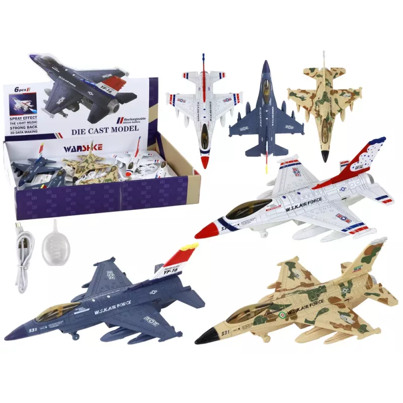 Avión militar caza LEAN TOYS con sonido y luces Moro
