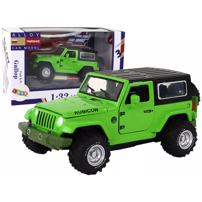 Coche todoterreno con batería LEAN TOYS propulsión por fricción metal verde 1:32