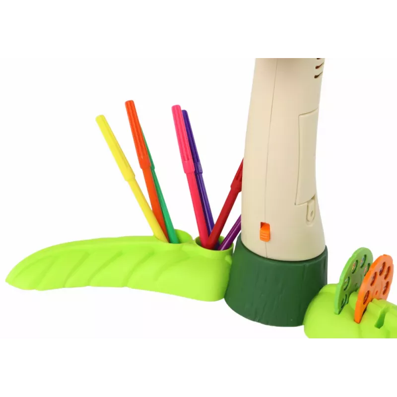 LEAN TOYS Proyector de dibujos dinosaurio con sonidos y accesorios