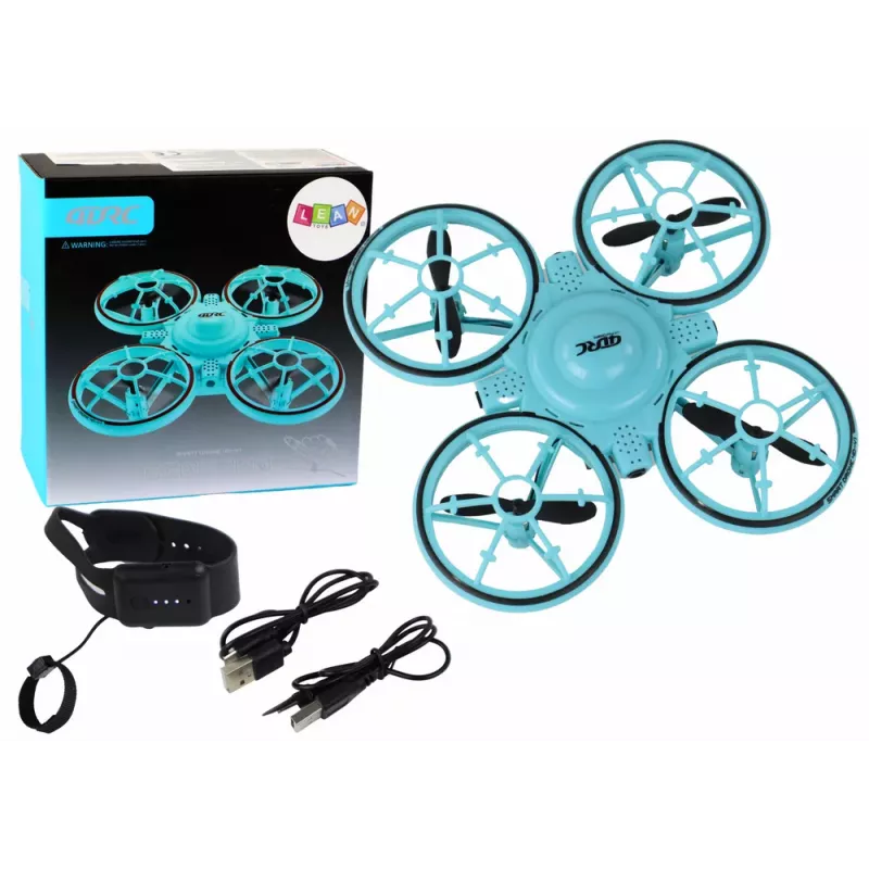 LEAN TOYS Dron con mando a distancia con luces azul
