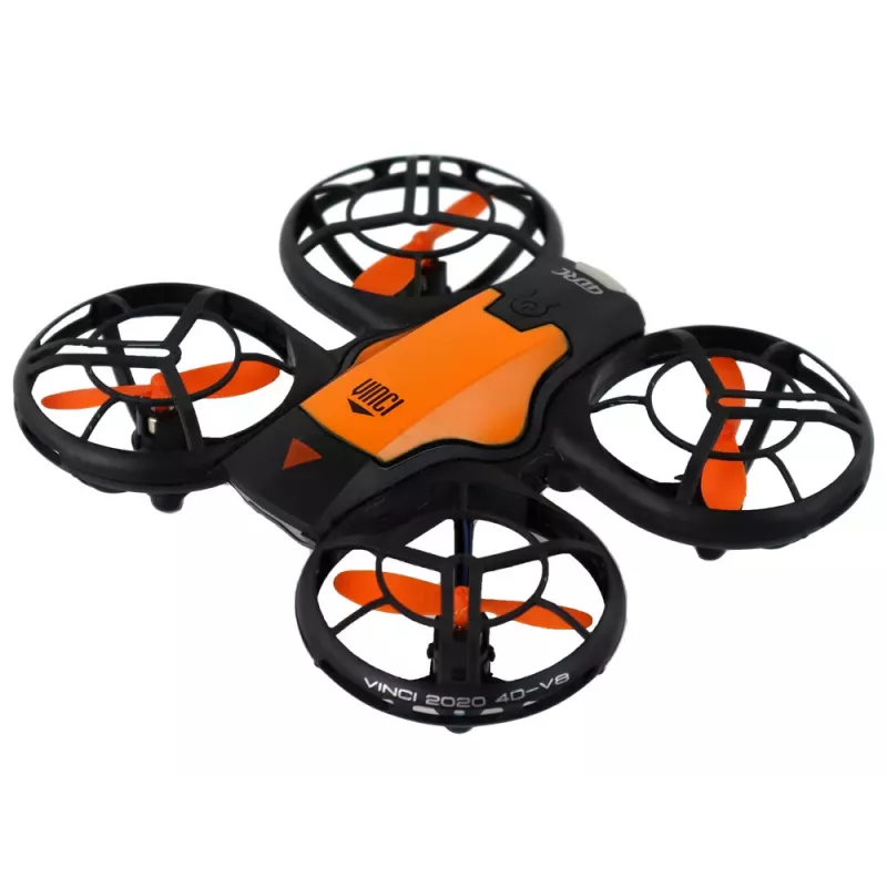 LEAN TOYS Dron con mando a distancia con luces naranja