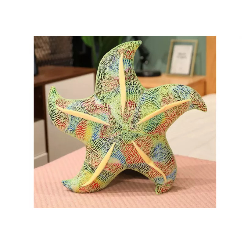 LEAN TOYS Mascota de peluche Estrella de mar verde cojín 45 cm