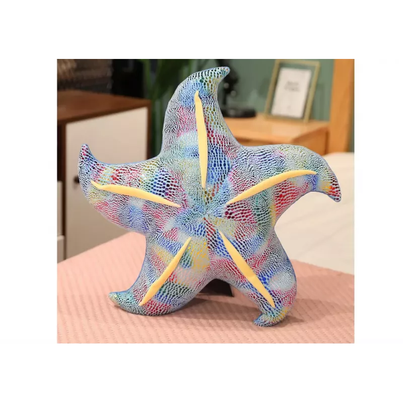 LEAN TOYS Mascota de peluche Estrella de mar azul cojín 45 cm