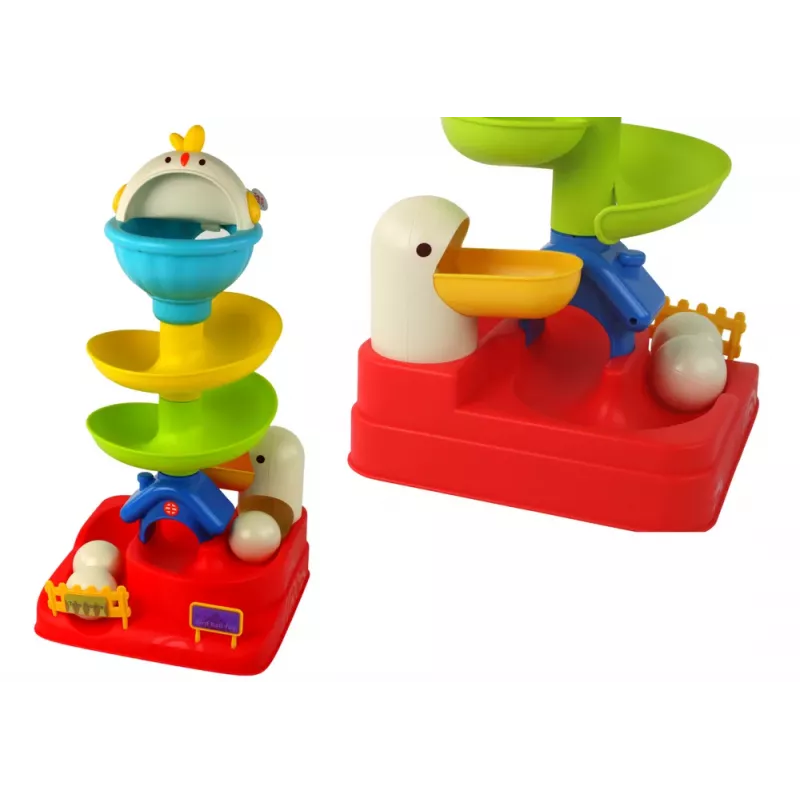 LEAN TOYS Juguete sensorial bola cayendo huevo gallina tobogán