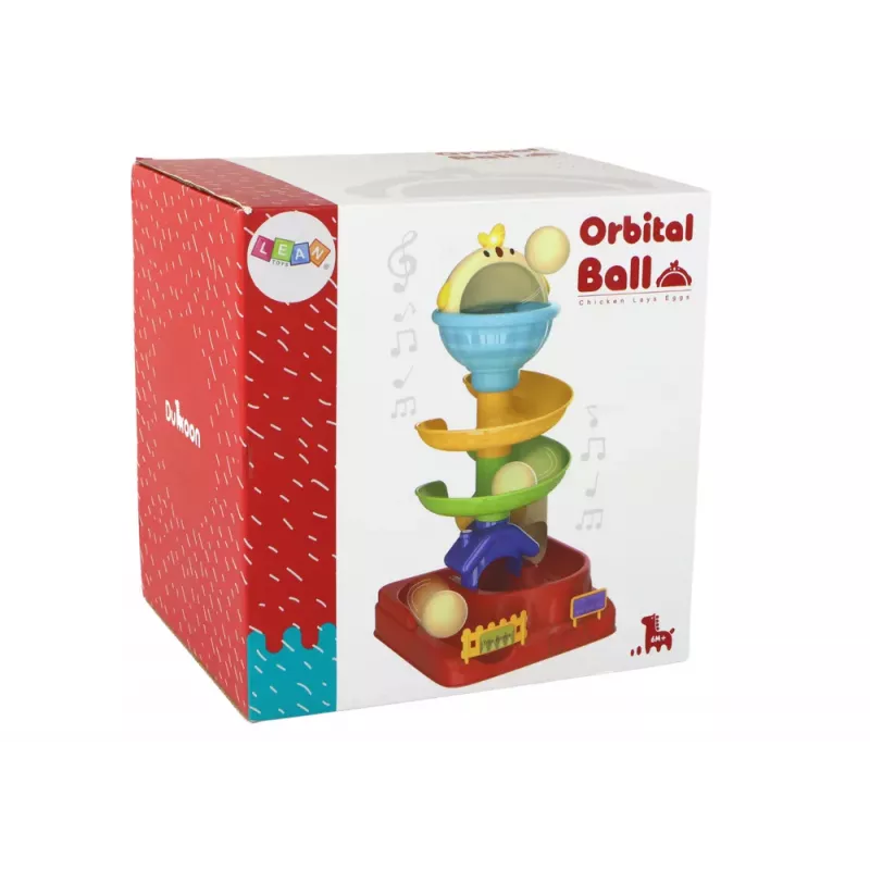 LEAN TOYS Juguete sensorial bola cayendo huevo gallina tobogán